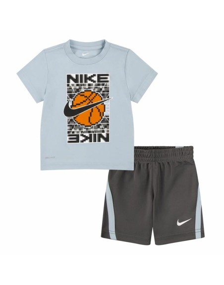 Completo Sportivo per Bambini Nike Df Icon Grigio Multicolore 2 Pezzi