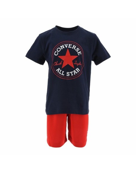 Completo Sportivo per Bambini Converse Azzurro Rosso Multicolore 2 Pezzi