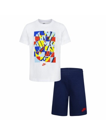 Sportset für Kinder Nike Nsw Add Ft Short  Blau Weiß Bunt 2 Stücke
