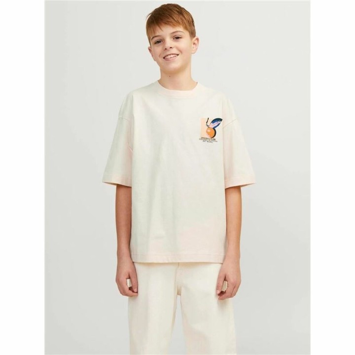 T shirt à manches courtes Enfant Jack & Jones tampa Back Beige