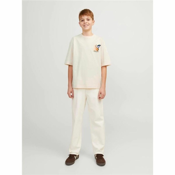 Maglia a Maniche Corte per Bambini Jack & Jones tampa Back Beige