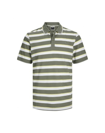 Polo de Manga Corta Hombre Jack & Jones JCOHASS AOP 12254958 Verde