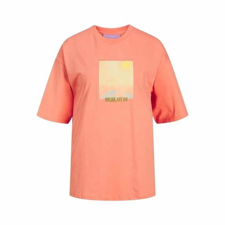 Maglia a Maniche Corte Donna Jack & Jones Jxpaige Arancio