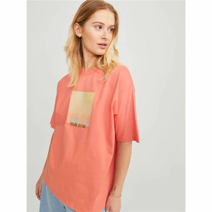 Maglia a Maniche Corte Donna Jack & Jones Jxpaige Arancio