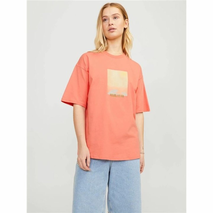 Maglia a Maniche Corte Donna Jack & Jones Jxpaige Arancio