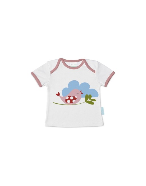 Child's Short Sleeve T-Shirt HappyFriday Mr Fox Little Birds Multicolour 3-6 Months