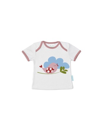 Camiseta de Manga Corta Infantil HappyFriday Mr Fox Little Birds Multicolor 9-12 Meses