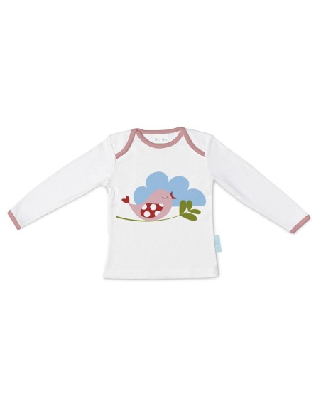 Maglia a Maniche Lunghe per Bambini HappyFriday Mr Fox Little Birds Multicolore 12-18 Mesi