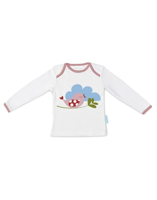 Maglia a Maniche Lunghe per Bambini HappyFriday Mr Fox Little Birds Multicolore 18-24 meses
