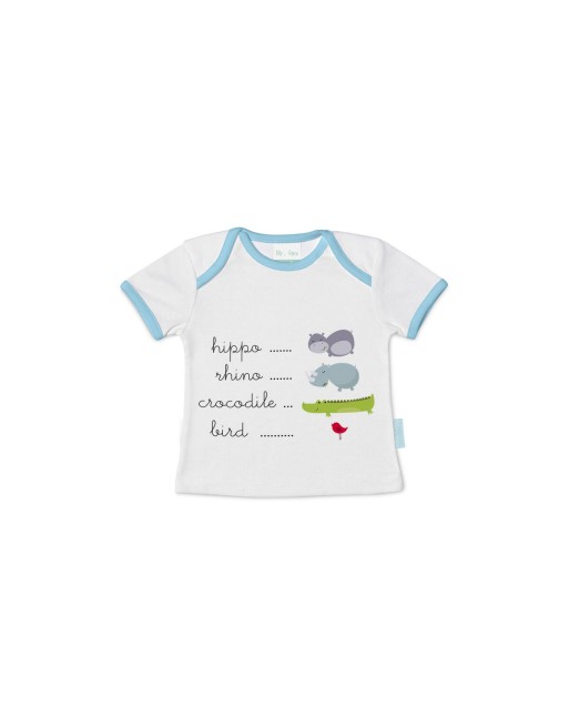 T shirt à manches courtes Enfant HappyFriday Mr Fox Hippo Multicouleur 12-18 Mois