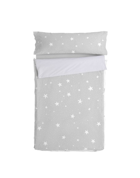 Quilt Cover without Filling HappyFriday Basic Grey 90 x 200 cm