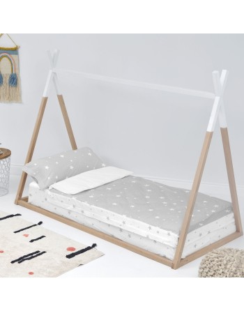 Quilt Cover without Filling HappyFriday Basic Grey 90 x 200 cm