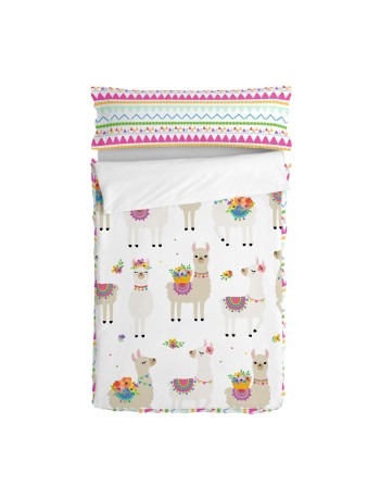 Quilt Cover without Filling HappyFriday Moshi Moshi Cute Llamas Multicolour 90 x 200 cm