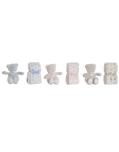Coffret Bébé Home ESPRIT Bleu Beige Rose Polyester (3 Unités)