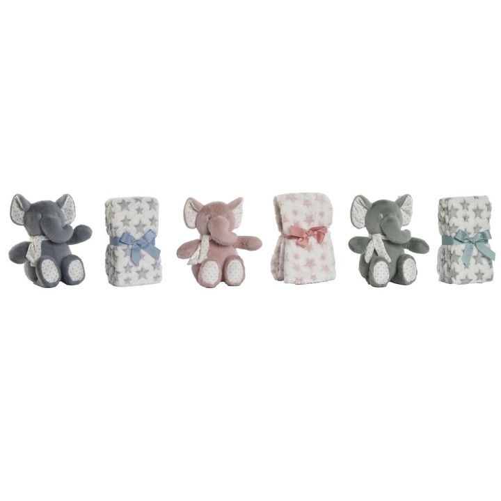 Coffret Bébé Home ESPRIT Bleu Vert Rose Polyester (3 Unités)
