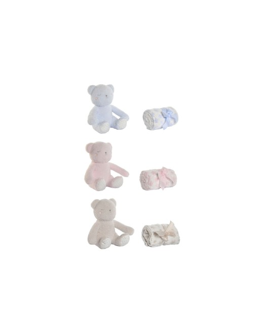 Coffret Bébé Home ESPRIT Bleu Beige Rose Polyester (3 Unités)