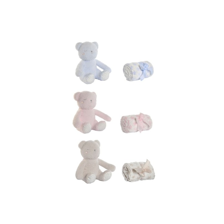 Set Regalo per Neonati Home ESPRIT Azzurro Beige Rosa Poliestere (3 Unità)