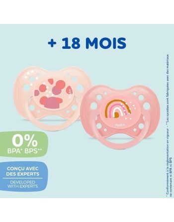 Sucette Dodie + 18 Mois Rose