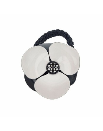 Élastique à cheveux Araban Fleur Noir Blanc