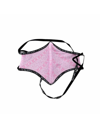 Masque en tissu hygiénique réutilisable Lola Casademunt Noir Rose Coeurs