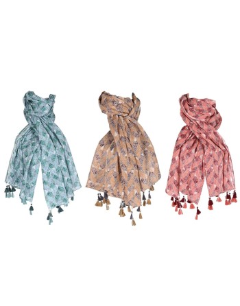 Halstuch Home ESPRIT Braun türkis Koralle (3 Stück)