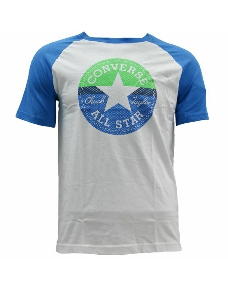 T shirt à manches courtes Enfant Converse Block Raglan Bleu Blanc
