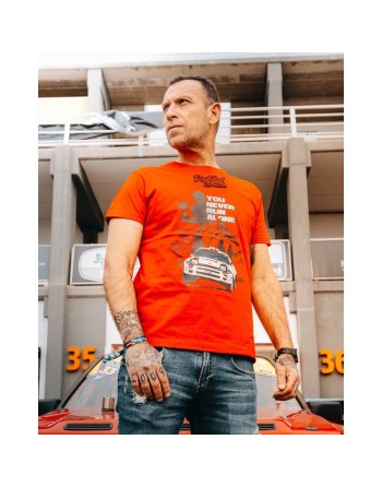 Herren Kurzarm-T-Shirt RADIKAL YOU NEVER RUN ALONE Rot XXL
