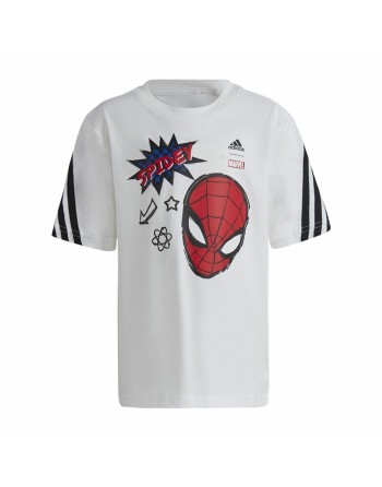 Maglia a Maniche Corte per Bambini Adidas Spider-Man Bianco