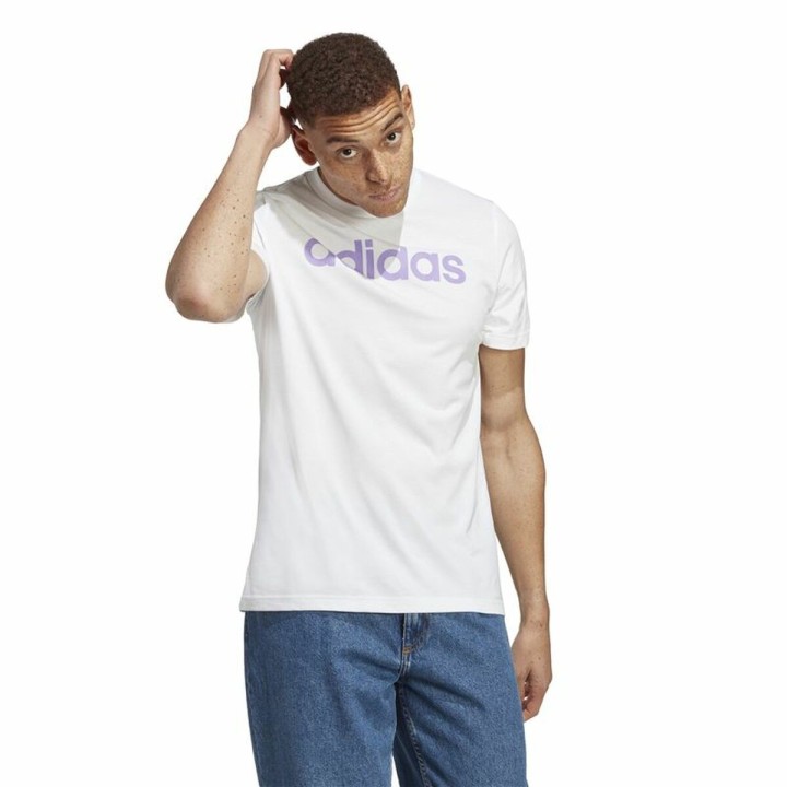 Kortærmet T-shirt til Mænd Adidas Essentials Hvid