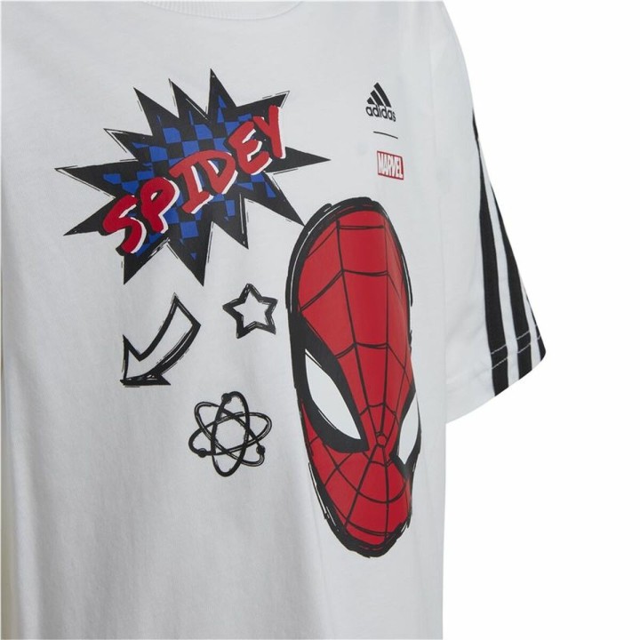 Børne Kortærmet T-shirt Adidas Spider-Man Hvid