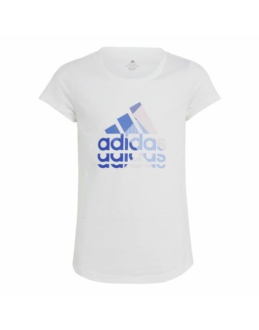 Maglia a Maniche Corte per Bambini Adidas Graphic Bianco