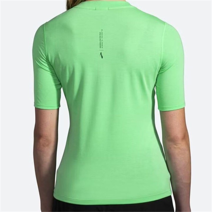 Maglia a Maniche Corte Donna Brooks High Point Verde