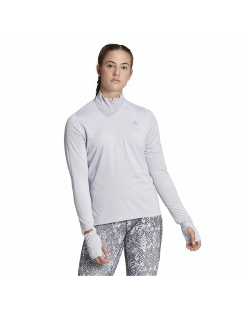 Camiseta de Manga Larga de Mujer Adidas Fast 1/2 Zip Lila Lavanda