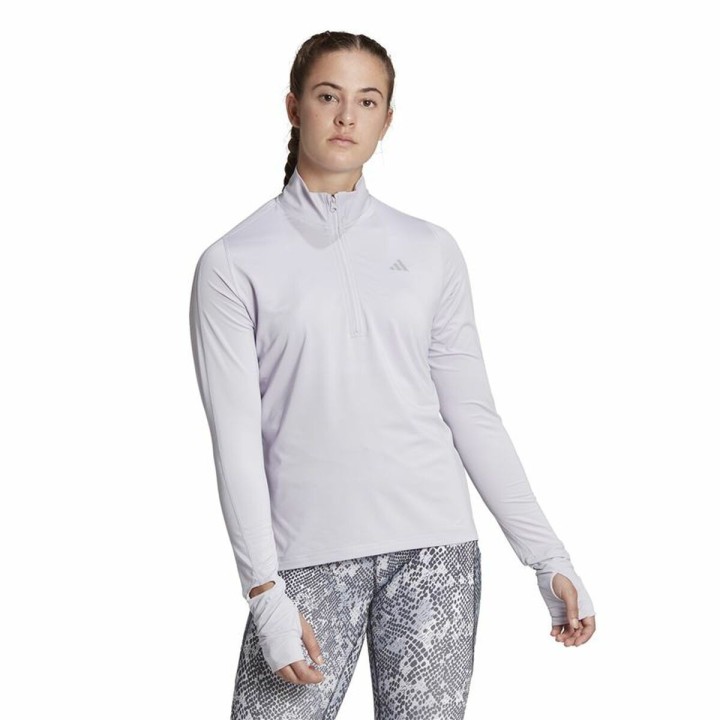 Camiseta de Manga Larga de Mujer Adidas Fast 1/2 Zip Lila Lavanda