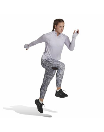 Langarm Damen T-Shirt Adidas Fast 1/2 Zip Lila Lavendel