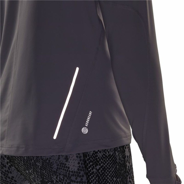 Kvinde Langærmet T-Shirt Adidas Fast 1/2 Zip Syren Lavendel
