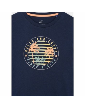 Maglia a Maniche Corte per Bambini Jack & Jones Jjsummer Smu Vibe Tee Blu Marino