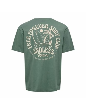 Kortærmet T-shirt til Mænd Only & Sons Onskylan Rlx Icon Mørk grøn