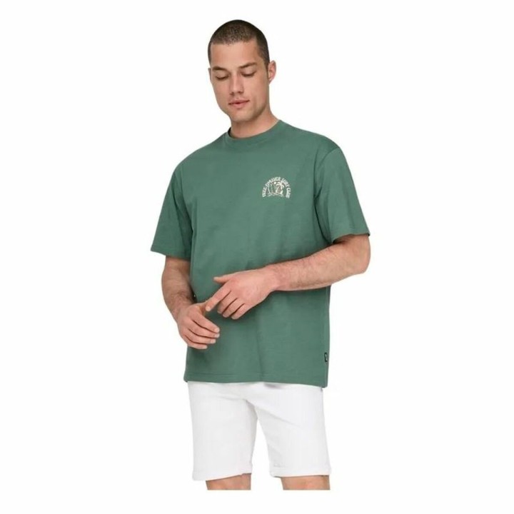 Kortærmet T-shirt til Mænd Only & Sons Onskylan Rlx Icon Mørk grøn