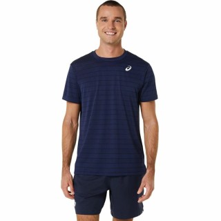Kortærmet T-shirt til Mænd Asics Court Marineblå Tovtrækning