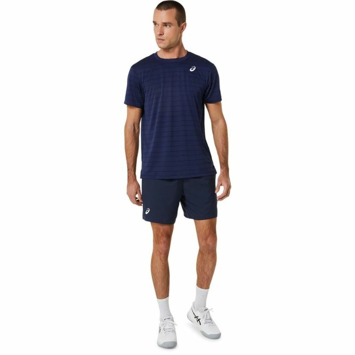 Kortærmet T-shirt til Mænd Asics Court Marineblå Tovtrækning