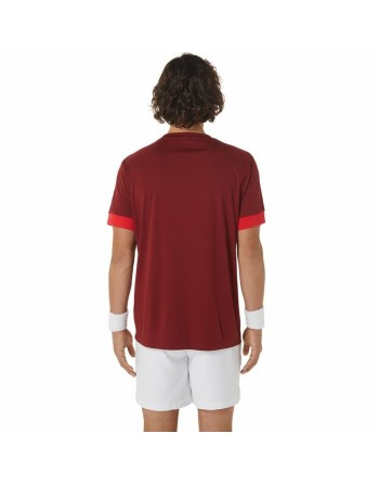 Herren Kurzarm-T-Shirt Asics Court Dunkelrot Tennis