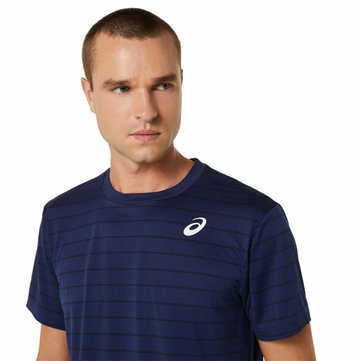 Kortærmet T-shirt til Mænd Asics Court Marineblå Tovtrækning