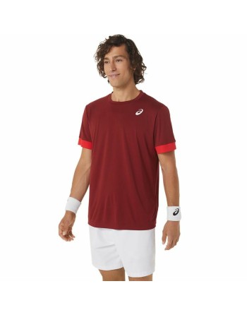Herren Kurzarm-T-Shirt Asics Court Dunkelrot Tennis