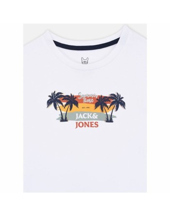 Child's Short Sleeve T-Shirt Jack & Jones Jjsummer Smu Vibe Tee White