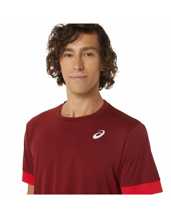 Maglia a Maniche Corte Uomo Asics Court Rosso Scuro Tennis