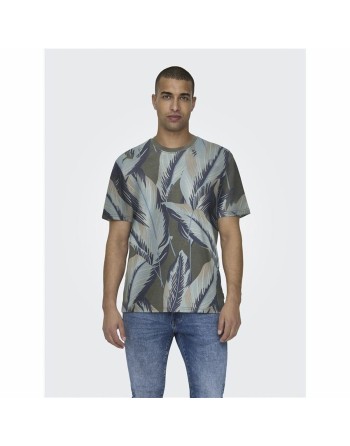 Men’s Short Sleeve T-Shirt Only & Sons Onskobe Reg Banana Leaf Olive
