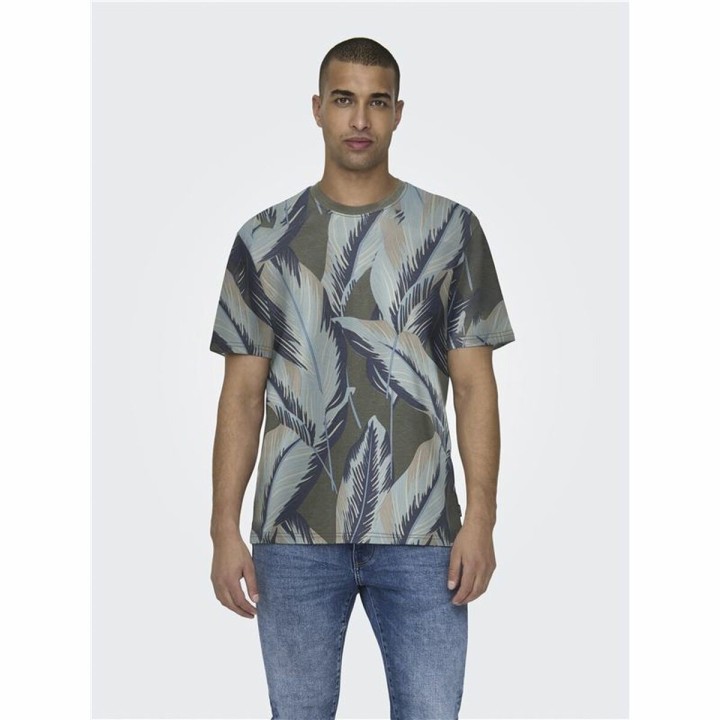 Maglia a Maniche Corte Uomo Only & Sons Onskobe Reg Banana Leaf Oliva