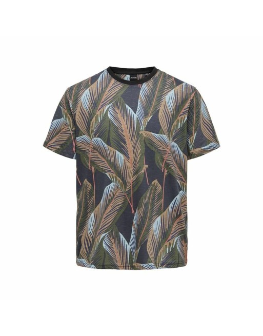 Men’s Short Sleeve T-Shirt Only & Sons Onskobe Reg Banana Leaf Black