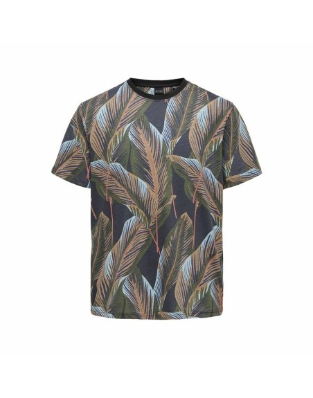 Herren Kurzarm-T-Shirt Only & Sons Onskobe Reg Banana Leaf Schwarz